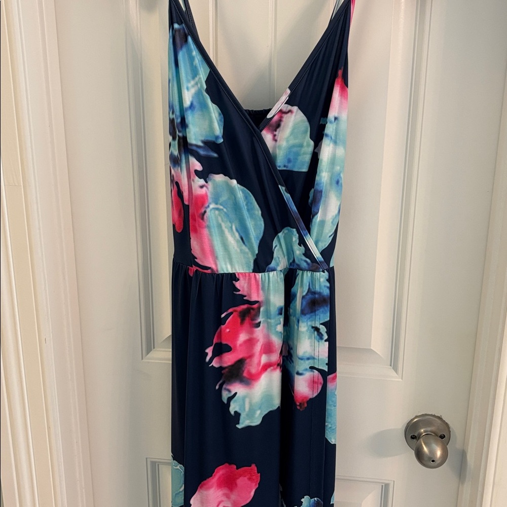 Navy Floral women’s maxi dress